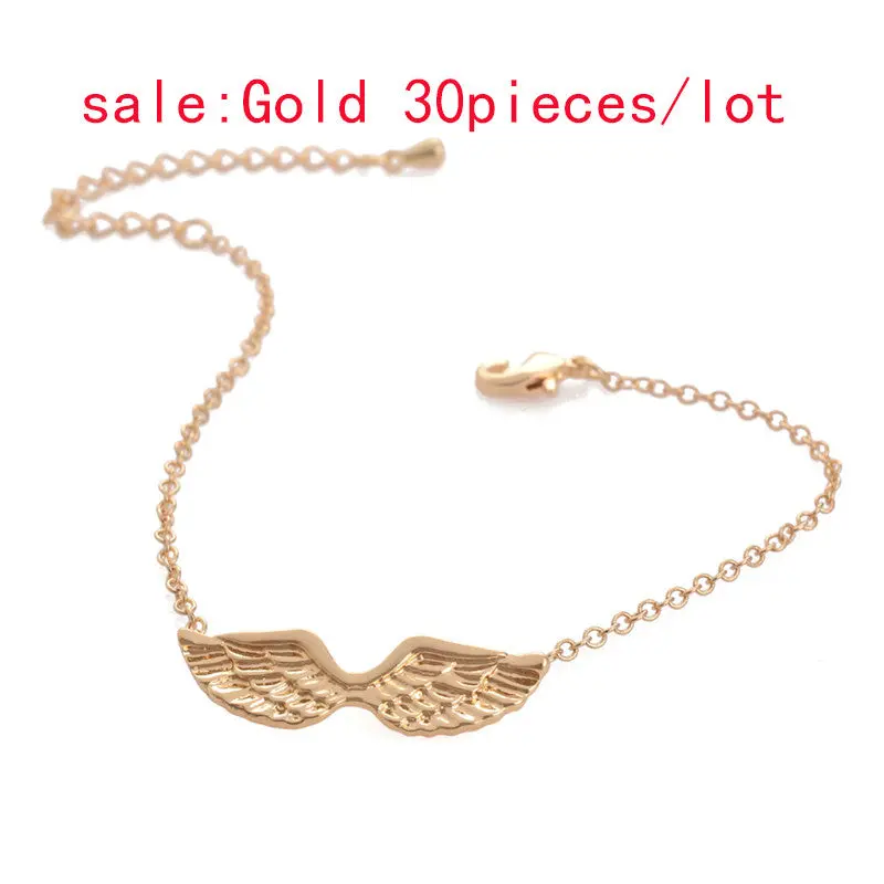 Angel Wings Charm Bracelets In Gold Guardian Bracelet Trendy Icarus Wing Bracelets 10Pcs30pcs-B016 2