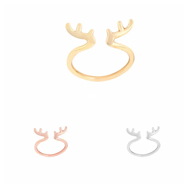 Animal Cute Antler Rings Deer Horn Ring Christmas Gifts R096 1