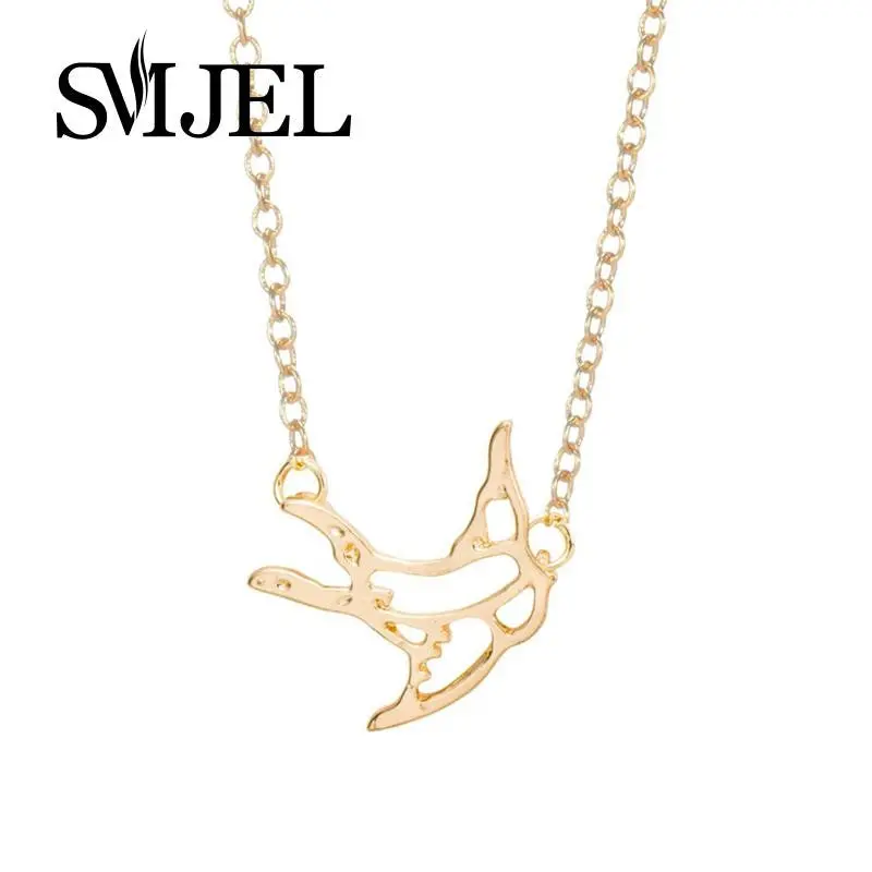 Animal Cute Swallow Pendants Necklaces Silhouette Bird Necklace Jewelry Style N023 1