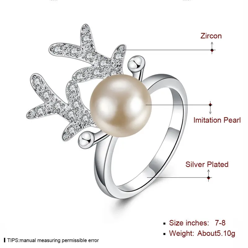 Animal Deer Horn Rings Crystal Antler Finger Ring Syjz064 2