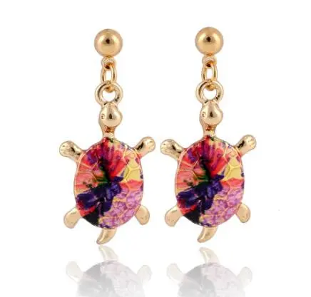 Animal Jewelry Sea Turtle Earrings Colorful Tortoise Drop Earrings Oeh047 1