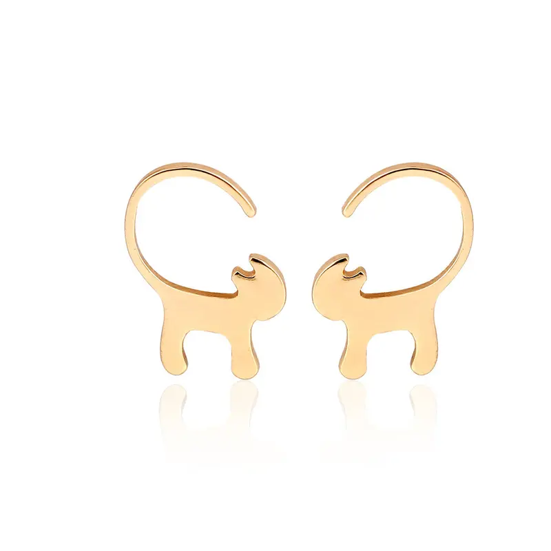 Animal Long Tail Cat Stud Earrings Tiny Kitty Earrings Party Gifts 10Pcs-S123 1