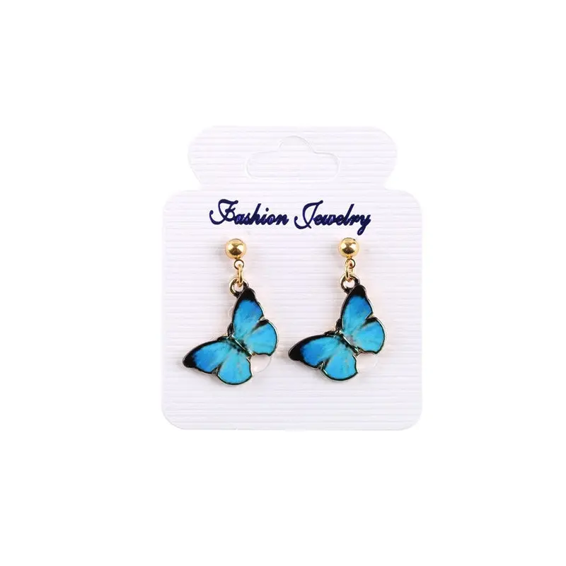 Animal Lovely Blue Butterfly Drop Earrings Earrings Party Gifts Oeh023 1