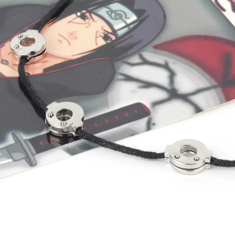 Anime Naruto Akatsuki Uchiha Titanium Steel Itachi Cosplay 3 Loops Necklace 1