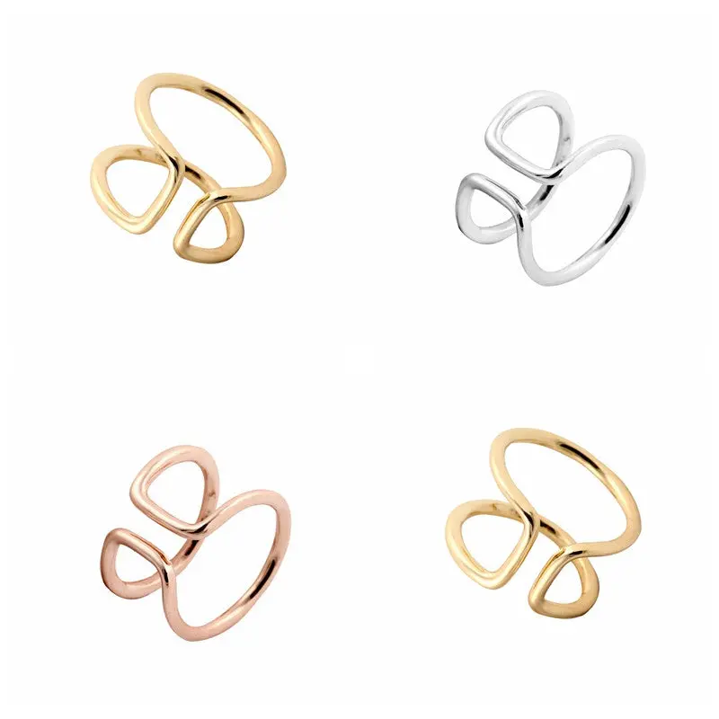 Annual Rings Open Wire Band Ring Adjustable Rings Cool And Simple Jewelry 1