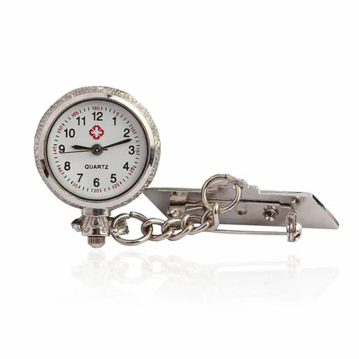 Arabic Metal Fibula Nurse White Dial Quartz Pocket Watch Gift Sv Feida 1