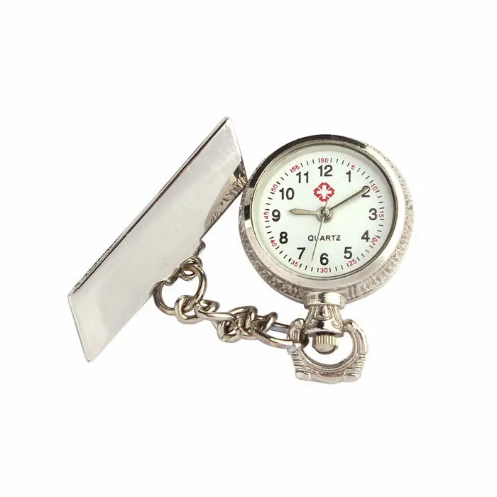 Arabic Metal Fibula Nurse White Dial Quartz Pocket Watch Gift Sv Feida 2