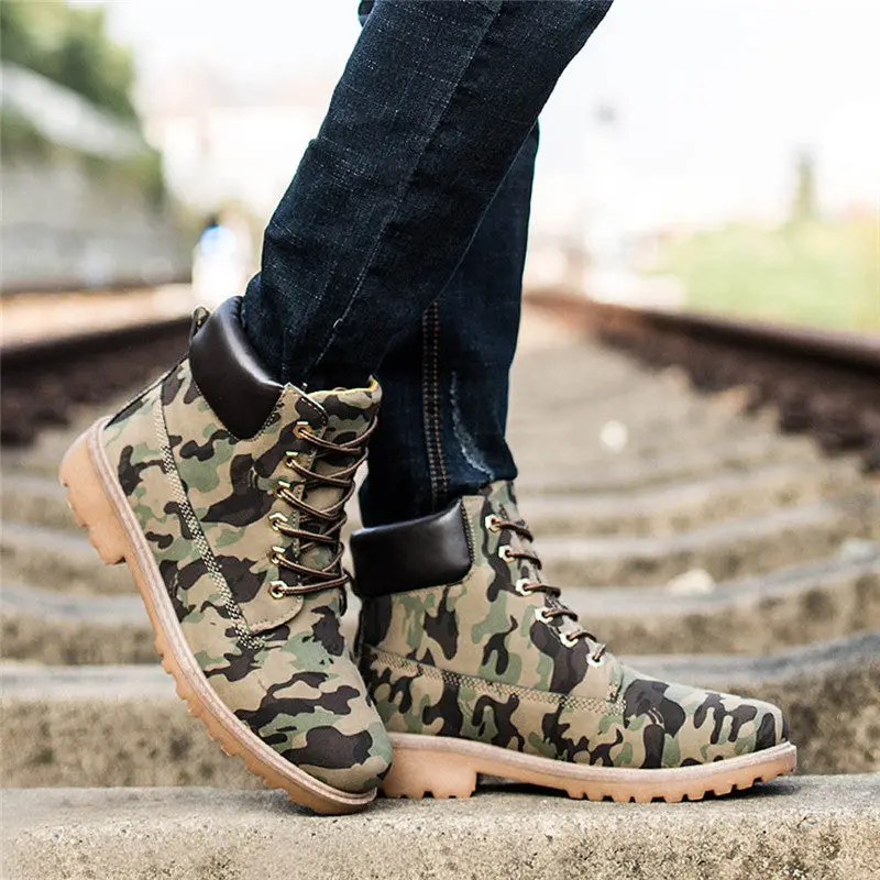 Army Green Men Ankle Boots Warm Nubuck Leather Ankle Snow Martin Boots For Men Shoes 1