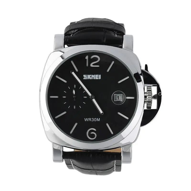 Army Sport Quartz-Watch Relogio Masculino Clock Military Watch Date Leather Band Steel Pamwristwatch 1