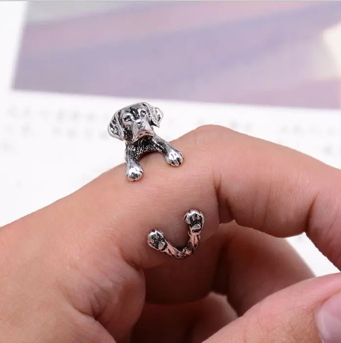 Arrial Vintage Anillos Adjustable Beagle Ring 3D Animal Rings Bague Bijoux Party Gift Dwjz342 1