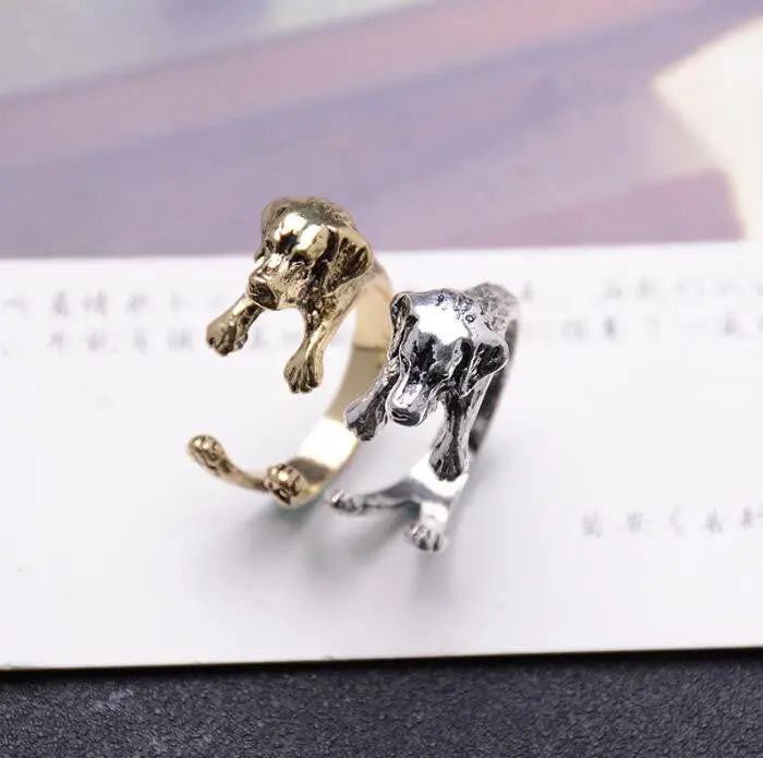 Arrial Vintage Anillos Adjustable Beagle Ring 3D Animal Rings Bague Bijoux Party Gift Dwjz342 2