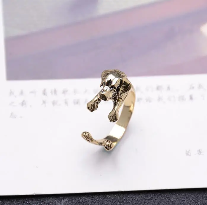 Arrial Vintage Anillos Adjustable Beagle Ring 3D Animal Rings Bague Bijoux Party Gift Dwjz342 3