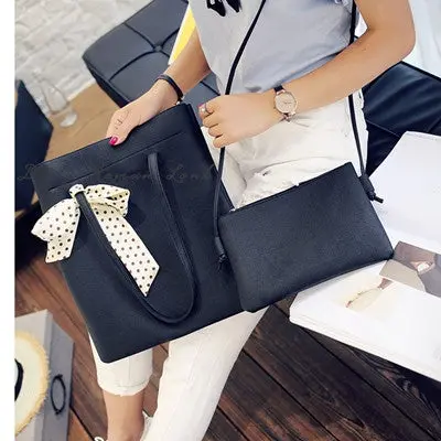 Arrive 2Pc Women Shoulder Bag Vintage Messenger Bag With Scarves Crossbody Bags Women Bag Large Sac Mujer 2
