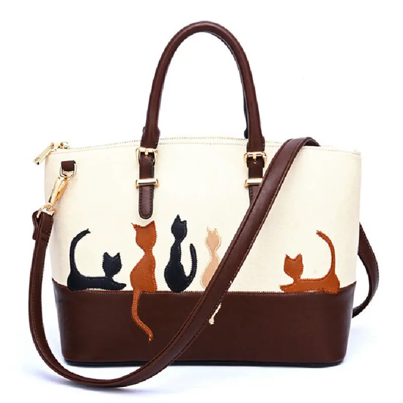 Arrive Shoulder Bags For Women Cat Pattern Pu Leather Vintage Messenger Bag Crossbody Bags Luxury Hbags 1