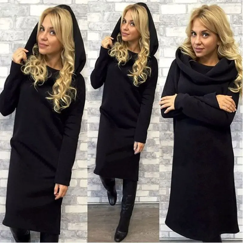 Arrive Women Dress Casual Solid Design Straight Full Sleeve Dress Maxi Dress 1