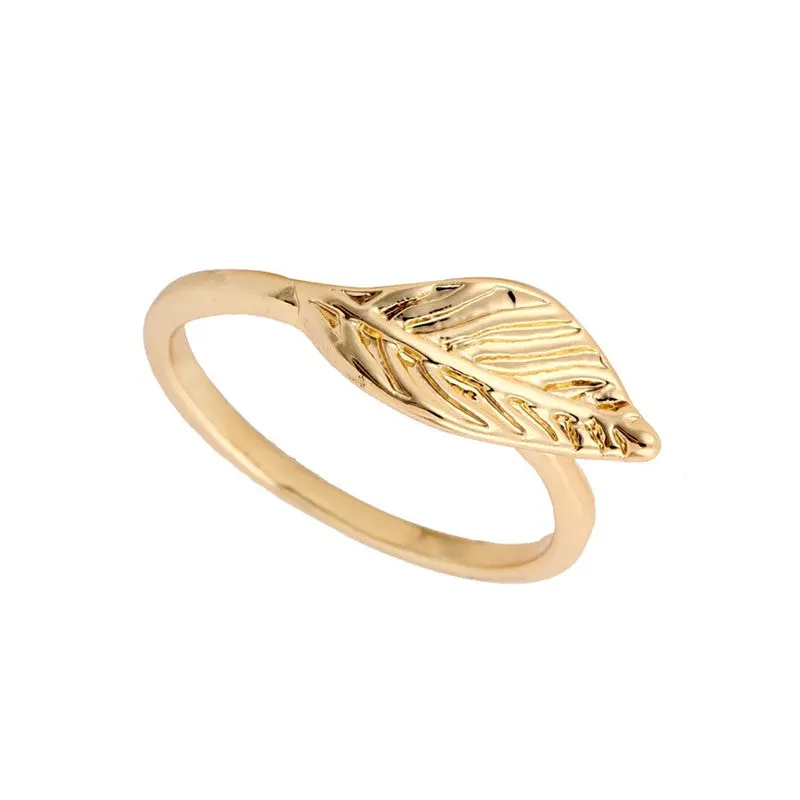 Arriving Leaf Ring Vintage Textured Ring Midi Ring Valentine Gifts 2