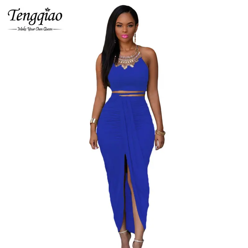 Asymmetrical Front-Slit Suede Maxi Dress in Two-Piece Design