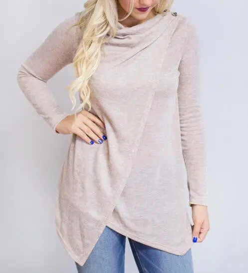 Asymmetrical Single-Button Cardigan – Five-Color Knit Outerwear Layer