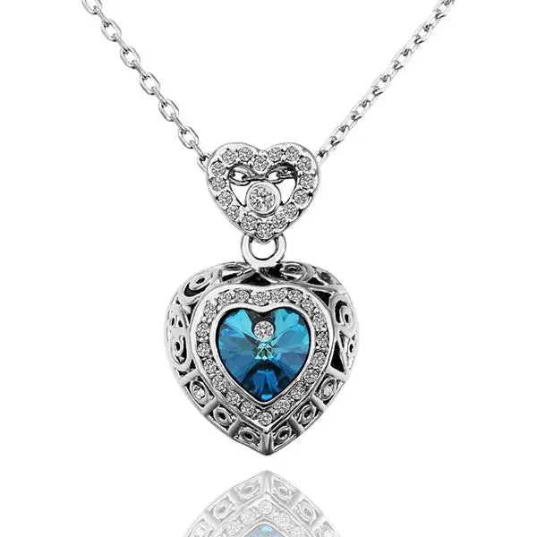 Austrian Crystal Collar Necklace Pink Blue Love Collares Populares Wedding 58 2