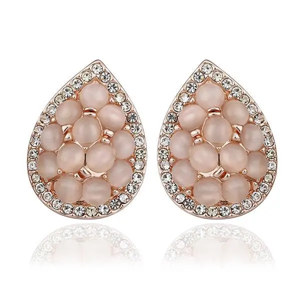 Austrian Crystal Earing Water Drop Flower Stud Ear Cuff Diy 113 1