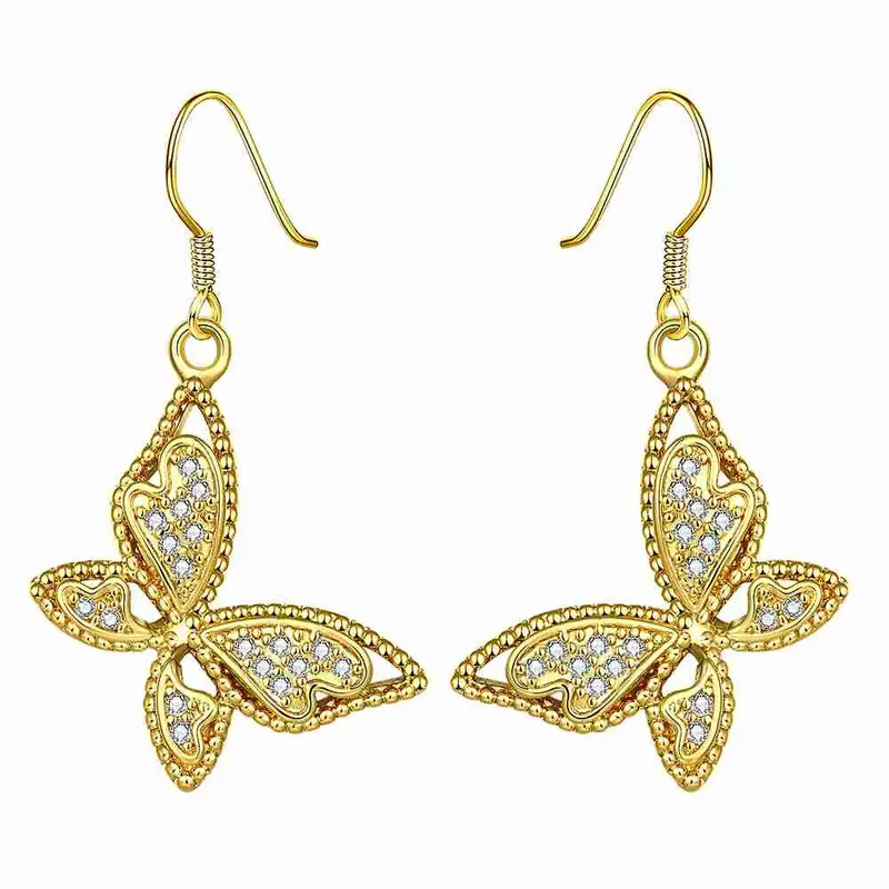 Austrian Crystal Earrings Butterfly Drop Brincos De Festa Love 1
