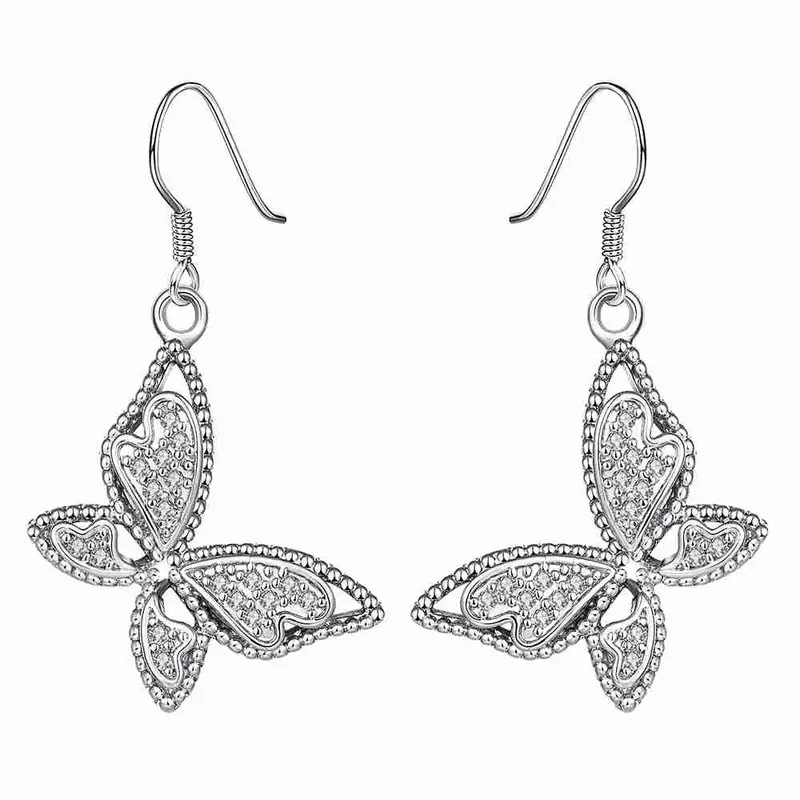 Austrian Crystal Earrings Butterfly Drop Brincos De Festa Love 3