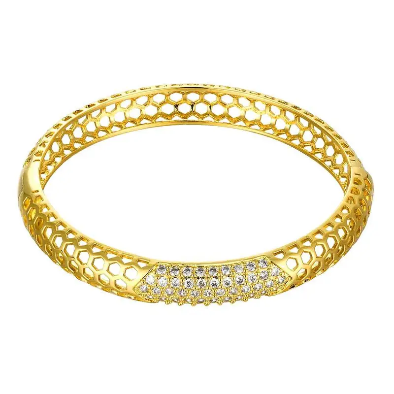Austrian Crystal Hollow Polygonal Lines Men Bracelet Jewelry Display 1