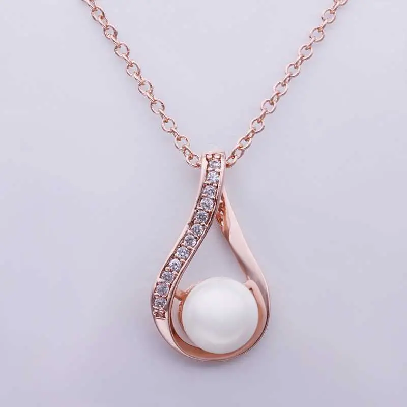 Austrian Crystal Necklace Men Pink Round Pear Collares Joyas 2
