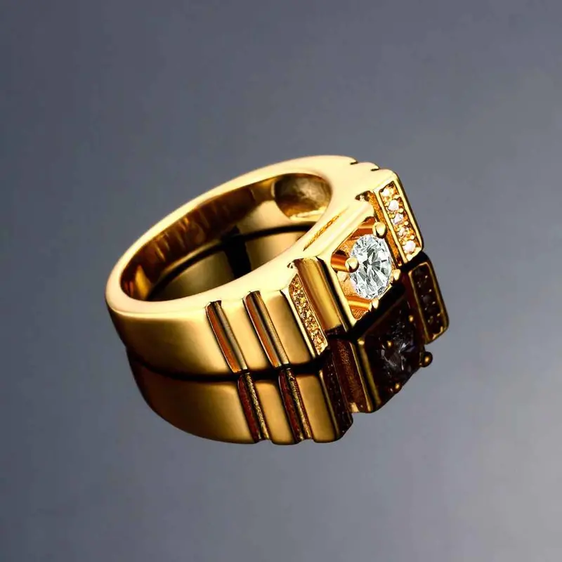 Austrian Crystal Rings Rainbow Bridge Ring Men 5
