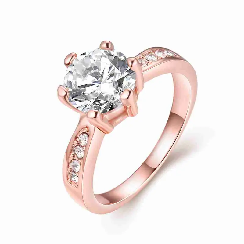 Austrian Crystal Wedding Ring Package Prong Large Drill S In Euros Collier Plastron Femme 1