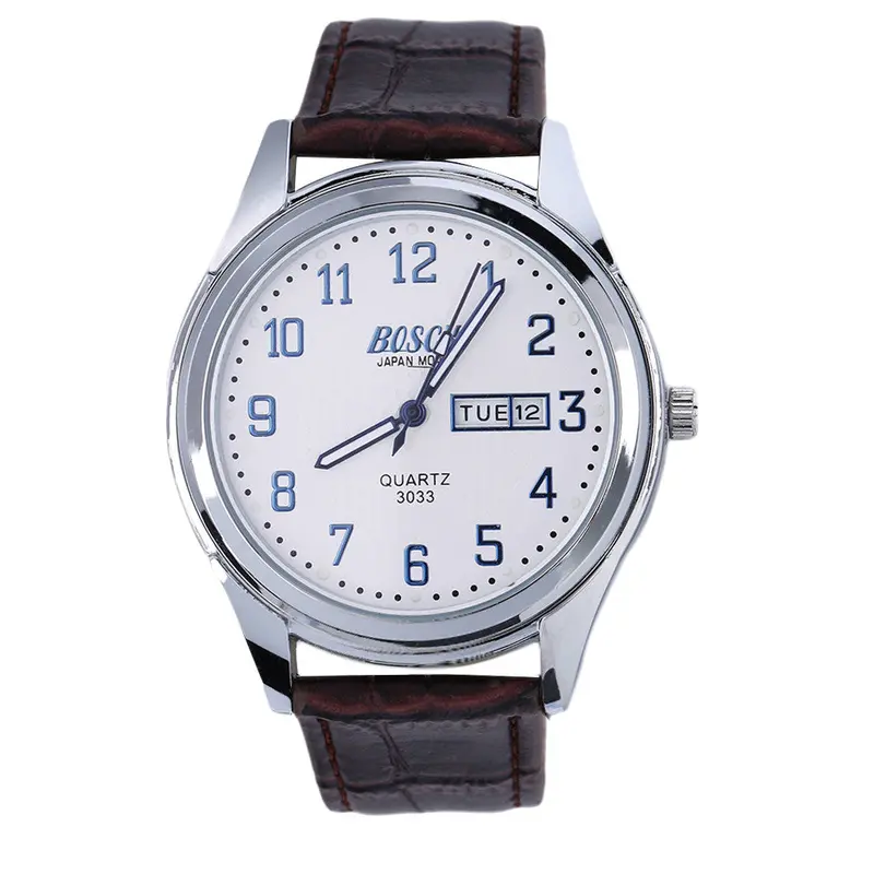 Auto Date Watchesluxury Leather Band Quartzcasual Business Watchrelogios Masculinos 1