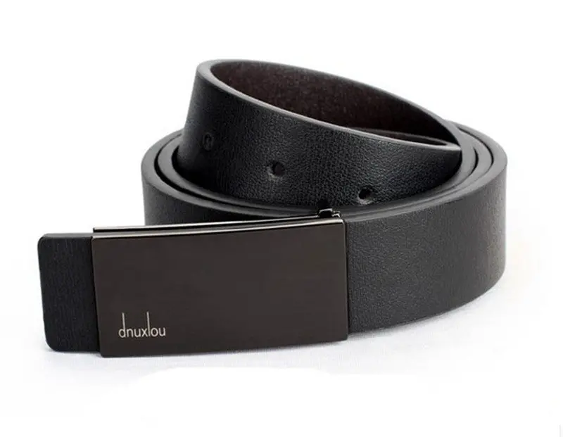 Automatic Buckle Men's Belt Leather Belt Silver And Black Belts For Men Leather Formal Waist Strap 2