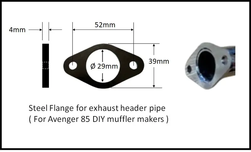 Avenger 85 > Exhaust Header Pipe 2-Hole Flange Plates. 1