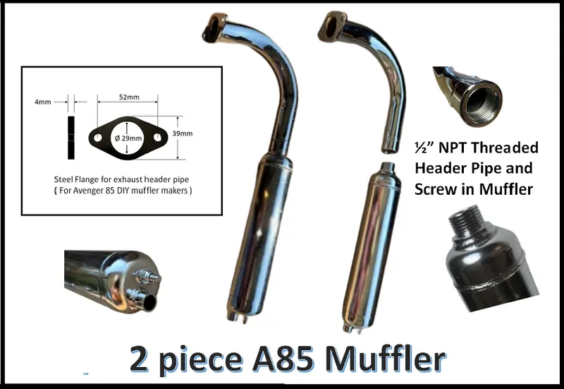 Avenger 85 > Special Header Pp Pipe And Screw In Muffler 1