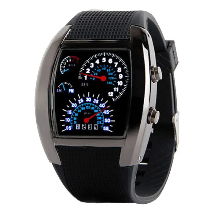 Aviation Turbo Dial Flash Led Watch Gift Men Sports Wathes 1