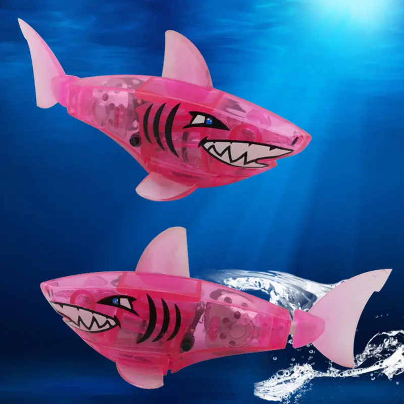 Baby Bath Toys Activated Battery Powered Robot Shark Toy Pink 1