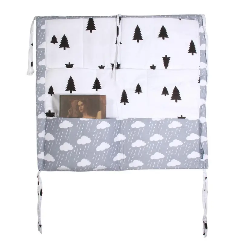 Baby Bed Hanging Storage Bag Cotton Born Crib Organizer Toy Diaper Pocket For Crib Bedding Accessories 1