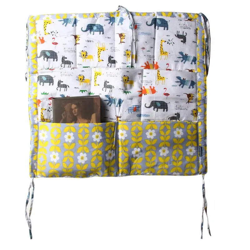 Baby Bed Hanging Storage Bag Cotton Born Crib Organizer Toy Diaper Pocket For Crib Bedding Accessories 2