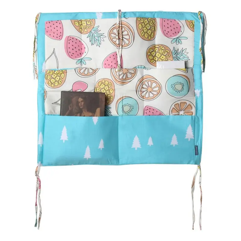 Baby Bed Hanging Storage Bag Cotton Born Crib Organizer Toy Diaper Pocket For Crib Bedding Accessories 4