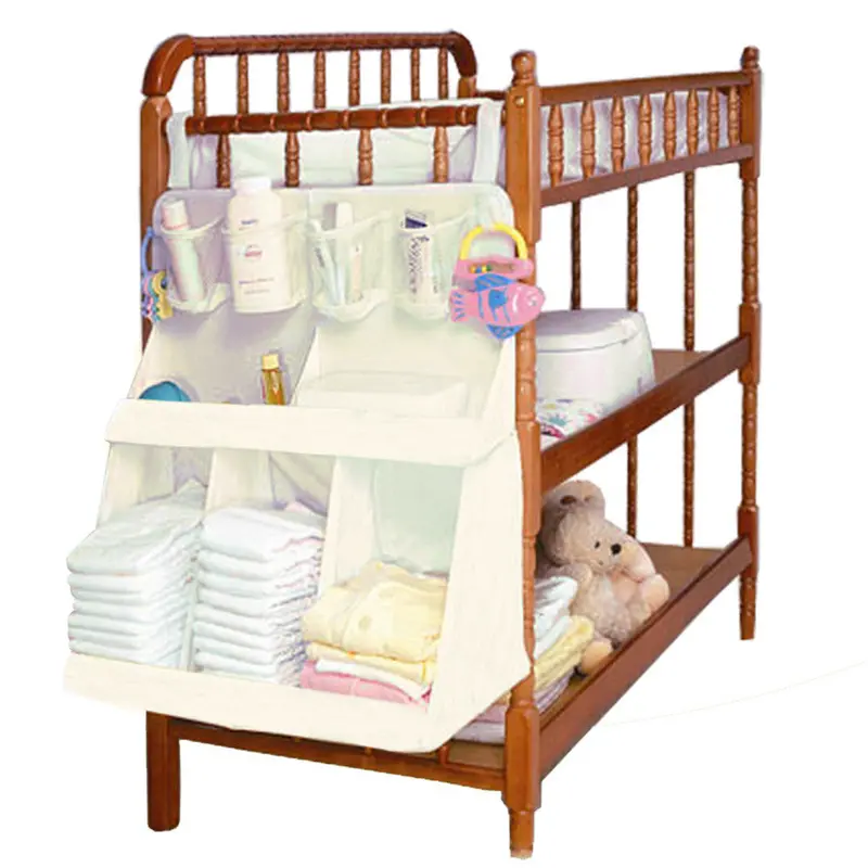 Baby Bedding Accessories Waterpro Diapers Organizer Baby Crib Bed Hanging Bag Portable Storage Bag 1