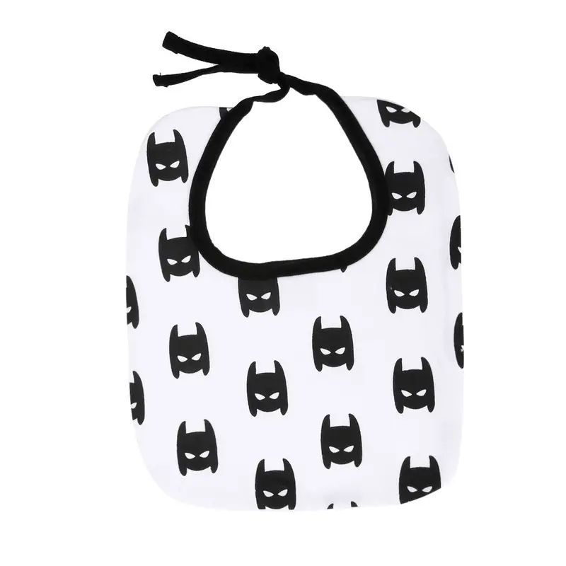 Baby Bibs Batman Clouds Cross Grid Towel Cotton Children Infant Saliva Towels Girls Boys Bebe Bana Bibs Black White 3