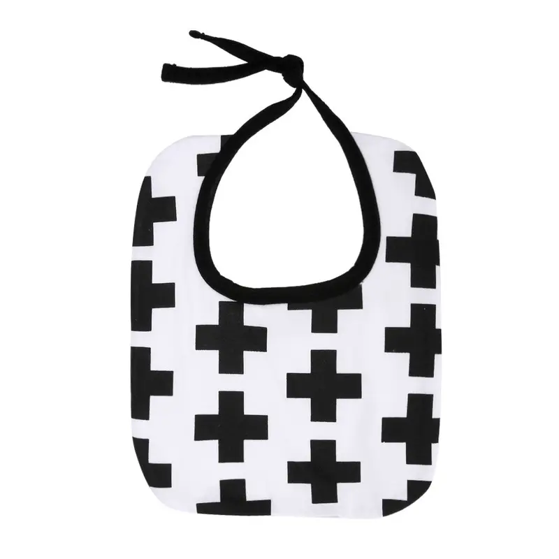 Baby Bibs Batman Clouds Cross Grid Towel Cotton Children Infant Saliva Towels Girls Boys Bebe Bana Bibs Black White 5