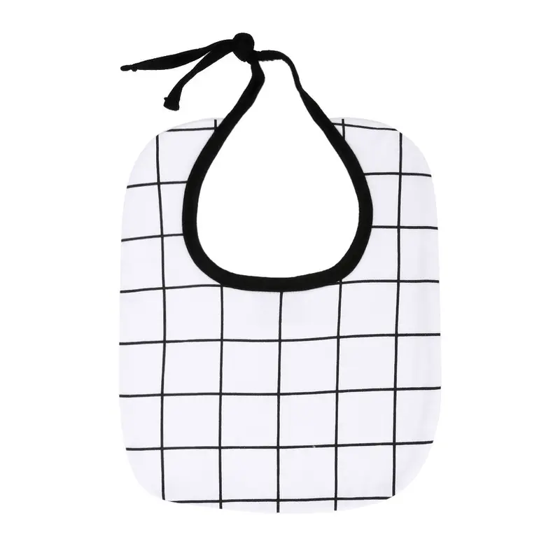 Baby Bibs Batman Clouds Cross Grid Towel Cotton Children Infant Saliva Towels Girls Boys Bebe Bana Bibs Black White 6