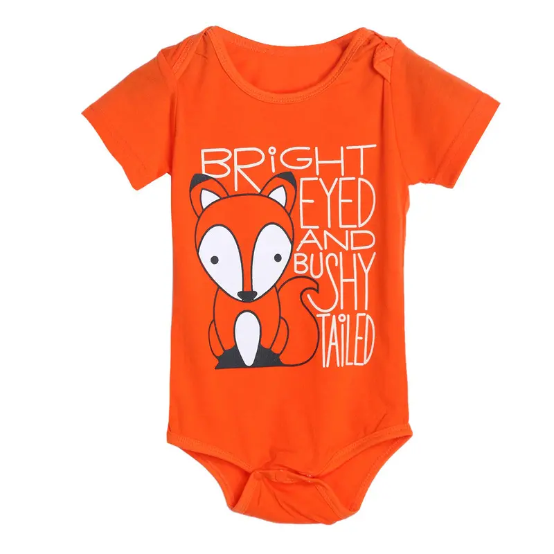 Baby Bodysuit Short Sleeve Cotton Infant Toddlers Fox Jumpsuit Baby Boy Girl Body Suit 1