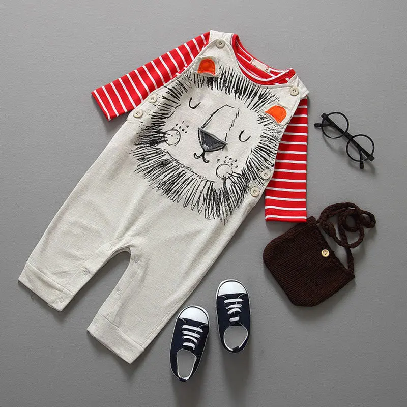 Baby Boy Clothes Long Sleeve Baby Rompers Cotton Clothes 2Pcs Baby Jumpsuit Baby Infant Boy Girl Overalls Clothing 1