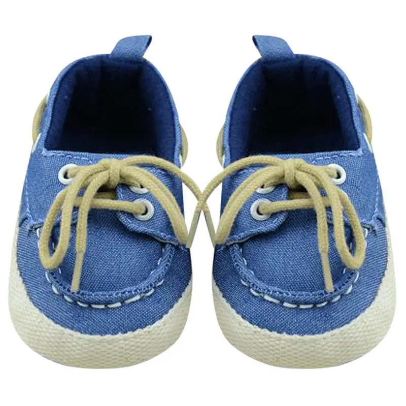 Baby Boy Shoes Toddler First Walker St Sole Crib Laces Sneaker Prewalker Sapatos Blue 1