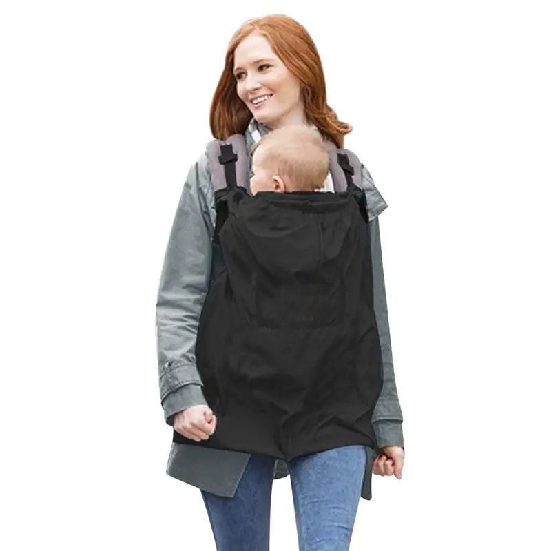 Baby Carrier Cloak Mantle Cover Baby Windpro Suspender Waterpro Backpack Carrier Cover Baby Rainpro Cloak Black 1