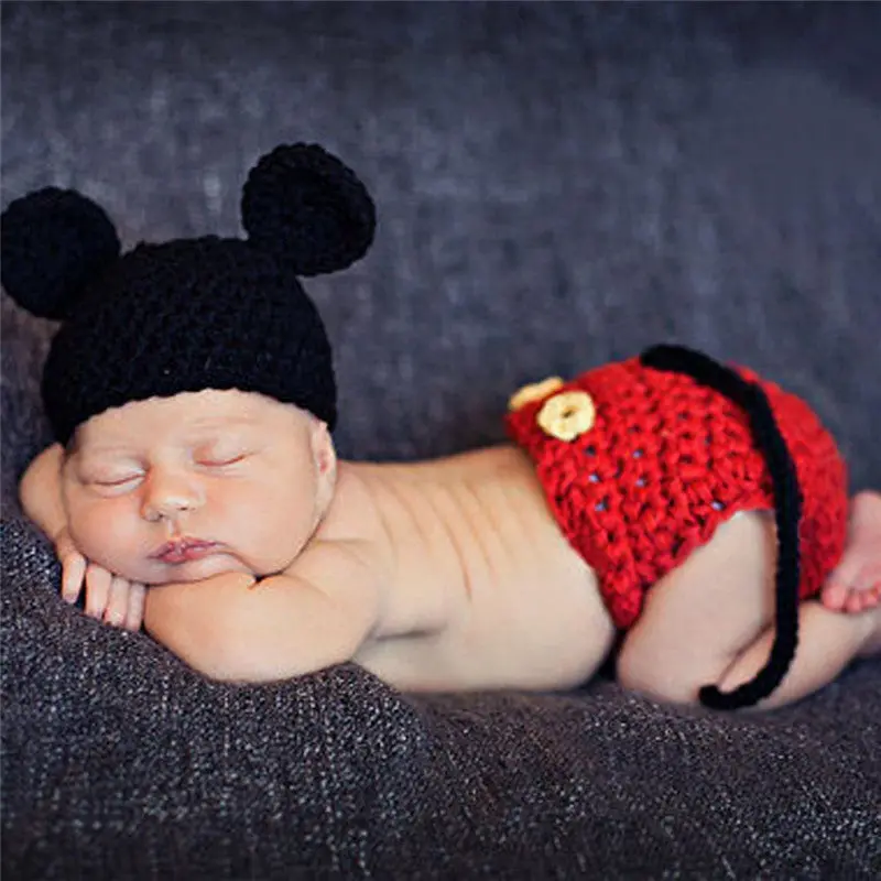 Baby Crochet Knit Costume Po Born Pography Props Girls Boys Outfits Fotografia Clothes Accessories 1