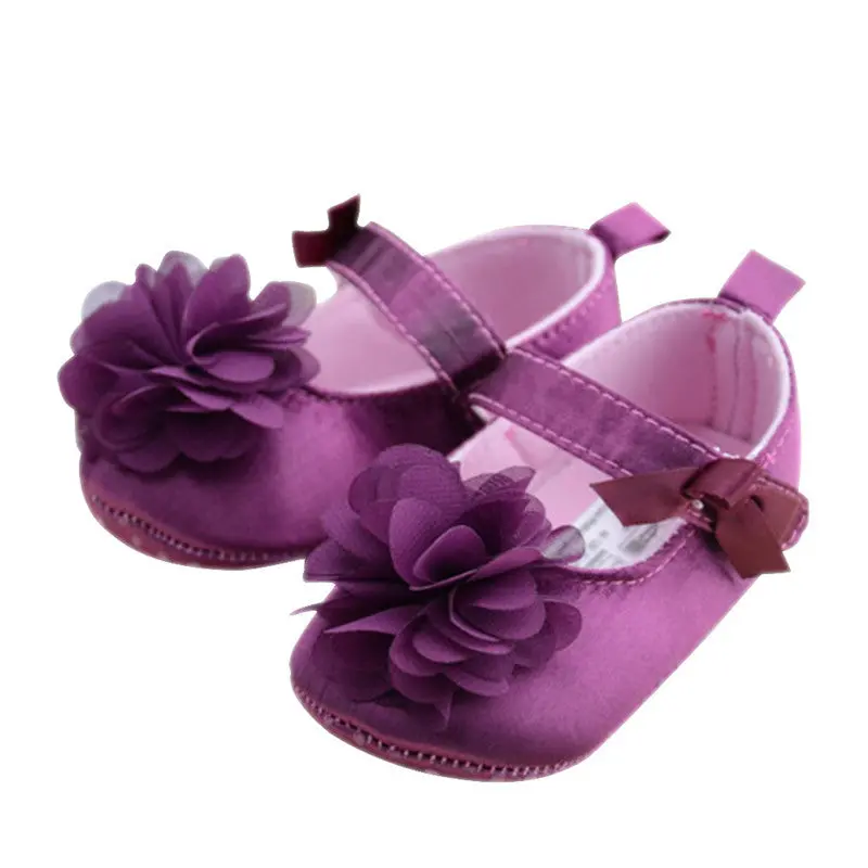 Baby First Walkers Infant Girls Shoes St Bottom Shoes Flower Toddler Shoes Baby Shoes Purple 1