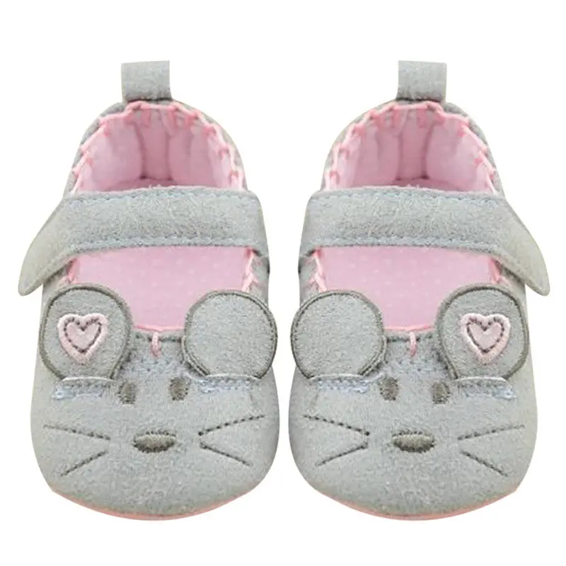 Baby Girl Boy Shoes Cute Mouse Shoes Bow Slip-On Frist Walker Cotton St Prewalker Shoes 1